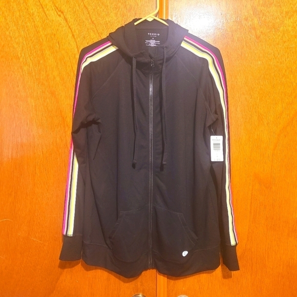 Torrid Neon Stripe Hoodie - Active Jacket - Picture 3 of 7
